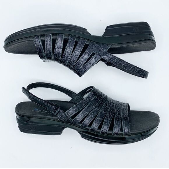 Aravon New‎ Balance Combination Last Black Leather Sandals 11 Narrow - Picture 3 of 12